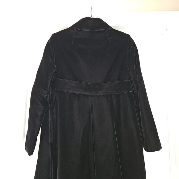 Candi Wrap Vintage 70s Lined Black Velvet Maxi Opera Coat USA Whimsigoth Goth S - Picture 6 of 12